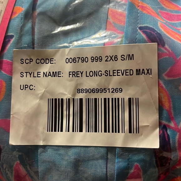 NWT Lilly Pulitzer Frey Long sleeved maxi multi seaweed Samba engineer dress S/M - Picture 8 of 14